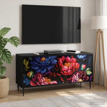 ARDEBO.de - TV-Schrank KIEL 102 x 33 x 51 cm Schwarz Eichen-Optik