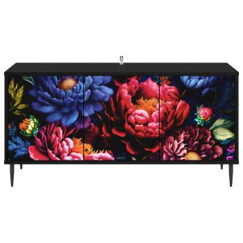 TV-Schrank KIEL 102 x 33 x 51 cm Schwarz Eichen-Optik