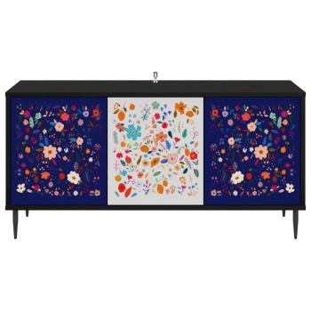 TV-Schrank MAINZ 102 x 33 x 51 cm Schwarz Eichen-Optik