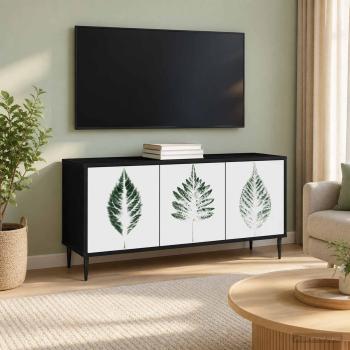 ARDEBO.de - TV-Schrank HANAU 102 x 33 x 51 cm Schwarz Eichen-Optik