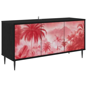 TV-Schrank AACHEN 102 x 33 x 51 cm Schwarz Eichen-Optik