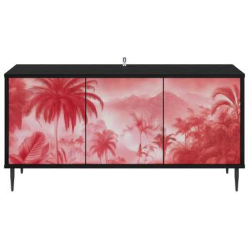 TV-Schrank AACHEN 102 x 33 x 51 cm Schwarz Eichen-Optik