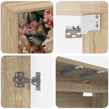 Wandmontierter TV-Schrank BORNE 69 x 33 x 40 cm Sonoma-Eiche