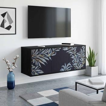 ARDEBO.de - Wandmontierter TV-Schrank DOKKUM 102 x 33 x 40 cm Holzwerkstoff