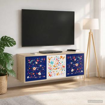 ARDEBO.de - Wandmontierter TV-Schrank MAINZ 102 x 33 x 40 cm Sonoma-Eiche