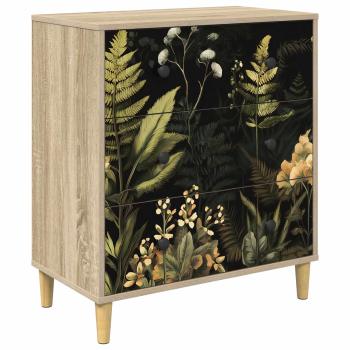 Kommode RHENEN Dschungelmotiv 66 x 36,5 x 75 cm Holzwerkstoff