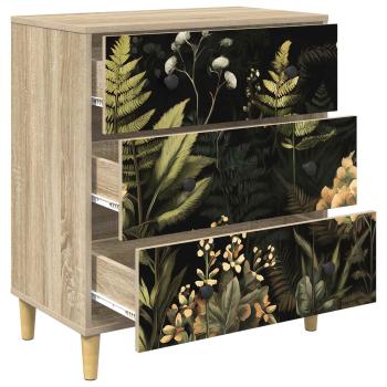 Kommode RHENEN Dschungelmotiv 66 x 36,5 x 75 cm Holzwerkstoff