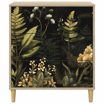 Kommode RHENEN Dschungelmotiv 66 x 36,5 x 75 cm Holzwerkstoff