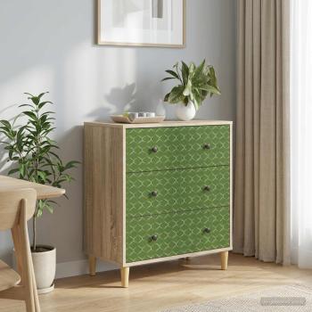 ARDEBO.de - Kommode GELEEN Smaragd geometrisches Muster 66 x 36,5 x 75 cm