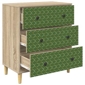 Kommode GELEEN Smaragd geometrisches Muster 66 x 36,5 x 75 cm