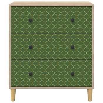 Kommode GELEEN Smaragd geometrisches Muster 66 x 36,5 x 75 cm