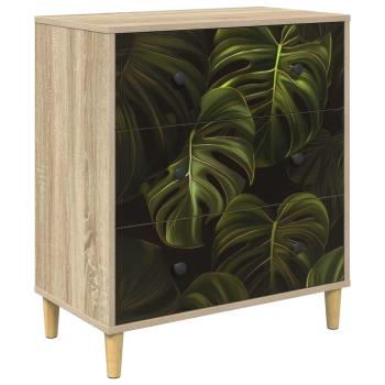 Kommode ELBURG Palmblattmuster 66 x 36,5 x 75 cm Holzwerkstoff