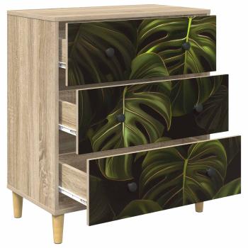 Kommode ELBURG Palmblattmuster 66 x 36,5 x 75 cm Holzwerkstoff