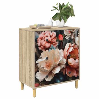 Kommode BORNE Licht Pfingstrose Druck 66 x 36,5 x 75 cm Sonoma