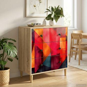 ARDEBO.de - Kommode HEESCH Farbenblockdruck 66 x 36,5 x 75 cm Holzwerkstoff