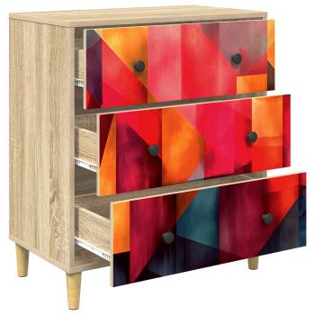 Kommode HEESCH Farbenblockdruck 66 x 36,5 x 75 cm Holzwerkstoff