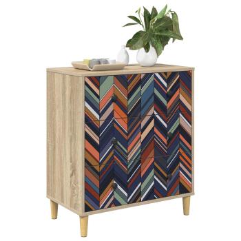 Kommode OMMEN Geometrischer Druck 66 x 36,5 x 75 cm Sonoma