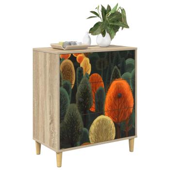 Kommode ZAANDAM Waldmuster 66 x 36,5 x 75 cm Holzwerkstoff