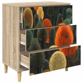 Kommode ZAANDAM Waldmuster 66 x 36,5 x 75 cm Holzwerkstoff