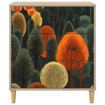 Kommode ZAANDAM Waldmuster 66 x 36,5 x 75 cm Holzwerkstoff