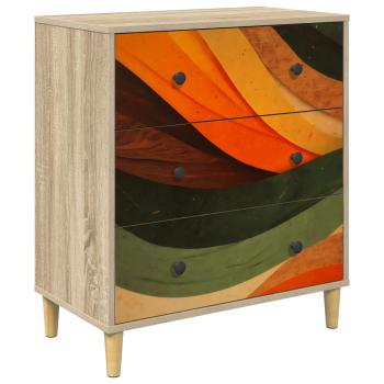 Kommode BONN Retro-Wellenmuster 66 x 36,5 x 75 cm Holzwerkstoff