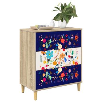 Kommode MAINZ Blumenmuster 66 x 36,5 x 75 cm Holzwerkstoff