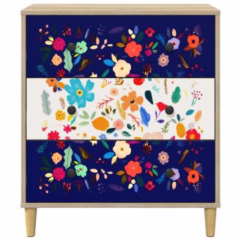 Kommode MAINZ Blumenmuster 66 x 36,5 x 75 cm Holzwerkstoff