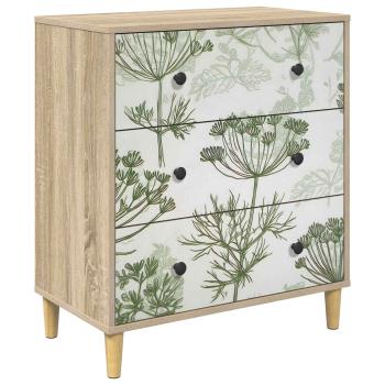 Kommode GOTHA Grüner Baumdruck 66 x 36,5 x 75 cm Holzwerkstoff
