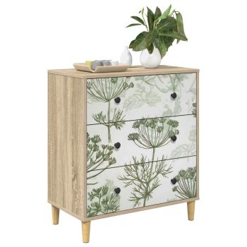 Kommode GOTHA Grüner Baumdruck 66 x 36,5 x 75 cm Holzwerkstoff
