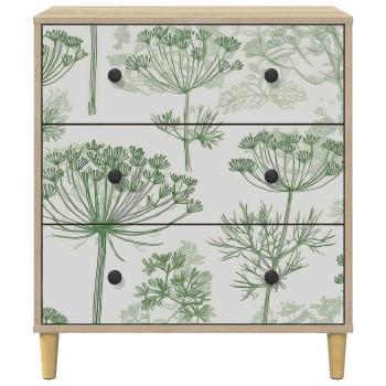 Kommode GOTHA Grüner Baumdruck 66 x 36,5 x 75 cm Holzwerkstoff