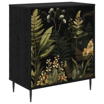 Kommode RHENEN Dschungelmotiv 66 x 36,5 x 76 cm Holzwerkstoff