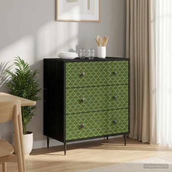 ARDEBO.de - Kommode GELEEN Smaragd geometrisches Muster 66 x 36,5 x 76 cm