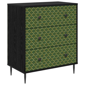 Kommode GELEEN Smaragd geometrisches Muster 66 x 36,5 x 76 cm