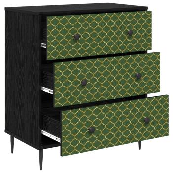 Kommode GELEEN Smaragd geometrisches Muster 66 x 36,5 x 76 cm
