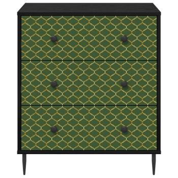 Kommode GELEEN Smaragd geometrisches Muster 66 x 36,5 x 76 cm