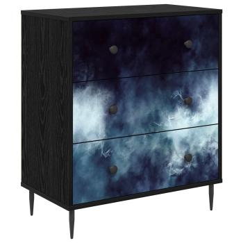 Kommode RAALTE Blaue Marmorierung 66 x 36,5 x 76 cm