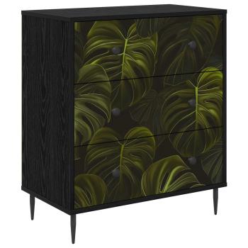 Kommode ELBURG Palmblattmuster 66 x 36,5 x 76 cm Holzwerkstoff