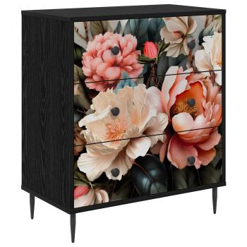 Kommode BORNE Licht Pfingstrose Druck 66 x 36,5 x 76 cm