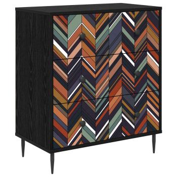 Kommode OMMEN Geometrischer Druck 66 x 36,5 x 76 cm