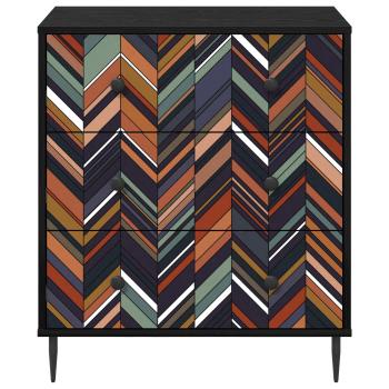 Kommode OMMEN Geometrischer Druck 66 x 36,5 x 76 cm