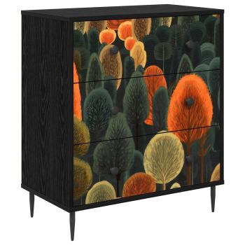 Kommode ZAANDAM Waldmuster 66 x 36,5 x 76 cm Holzwerkstoff