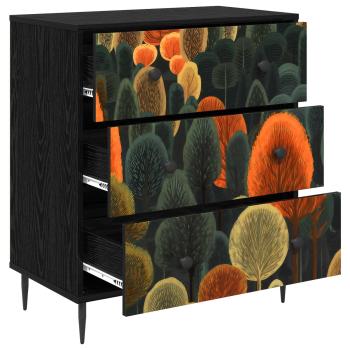 Kommode ZAANDAM Waldmuster 66 x 36,5 x 76 cm Holzwerkstoff