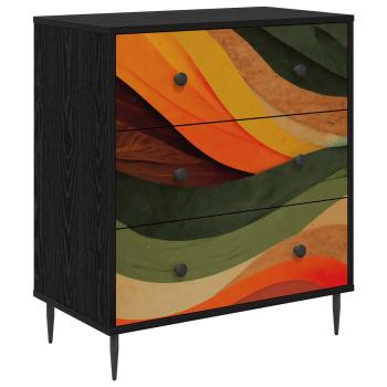 Kommode BONN Retro-Wellenmuster 66 x 36,5 x 76 cm Holzwerkstoff