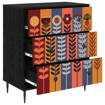 Kommode ESSEN Sonnenblumenmuster 66 x 36,5 x 76 cm