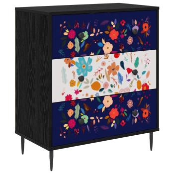 Kommode MAINZ Blumenmuster 66 x 36,5 x 76 cm Holzwerkstoff