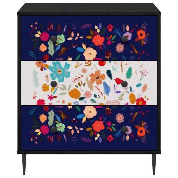 Kommode MAINZ Blumenmuster 66 x 36,5 x 76 cm Holzwerkstoff