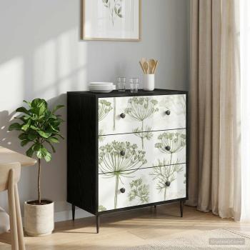 ARDEBO.de - Kommode GOTHA Grüner Baumdruck 66 x 36,5 x 76 cm Holzwerkstoff