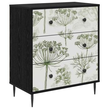 Kommode GOTHA Grüner Baumdruck 66 x 36,5 x 76 cm Holzwerkstoff