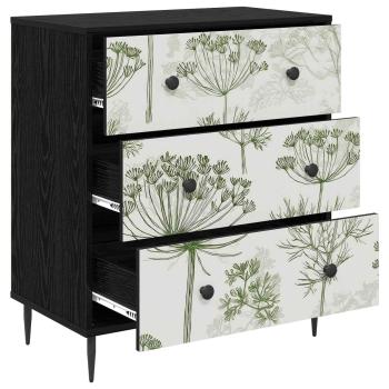 Kommode GOTHA Grüner Baumdruck 66 x 36,5 x 76 cm Holzwerkstoff