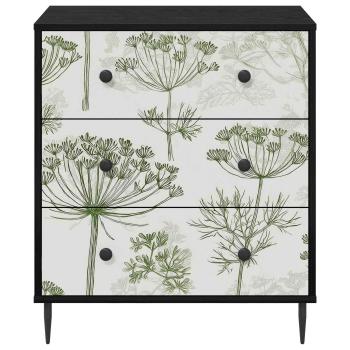 Kommode GOTHA Grüner Baumdruck 66 x 36,5 x 76 cm Holzwerkstoff